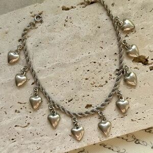 925 Silver Heart Charm Bracelet